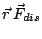 $\displaystyle \vec{r}  \vec{F}_{dis}$